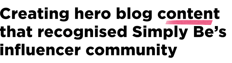 Creating hero blog content that recognises Simply Be's influencer community