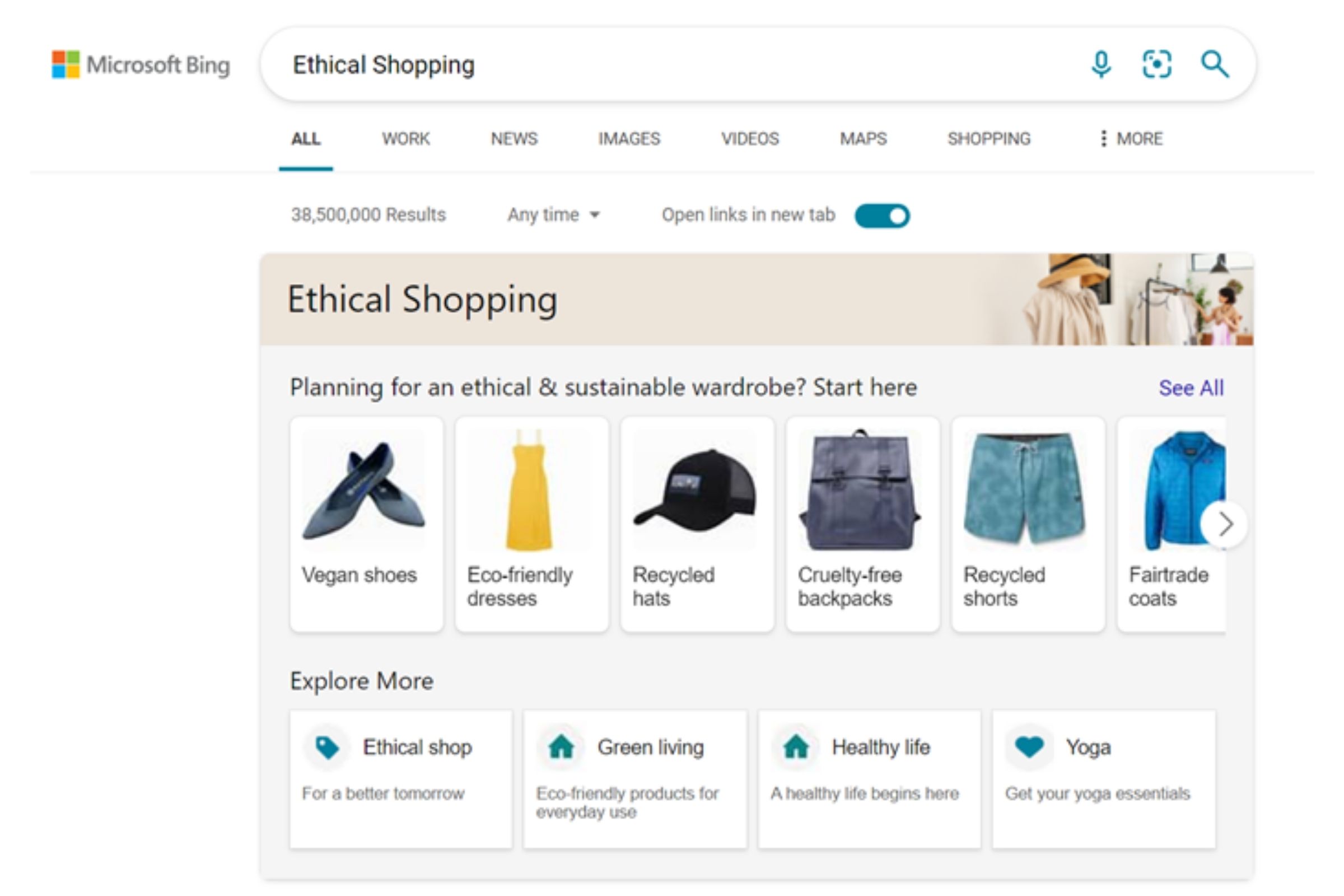Bing Ethical Shopping update