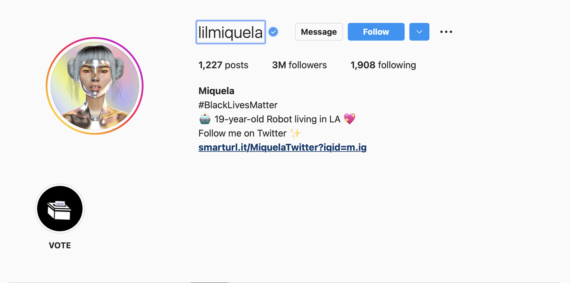 Lilmiquela Virtual Influencer 2022 instagram