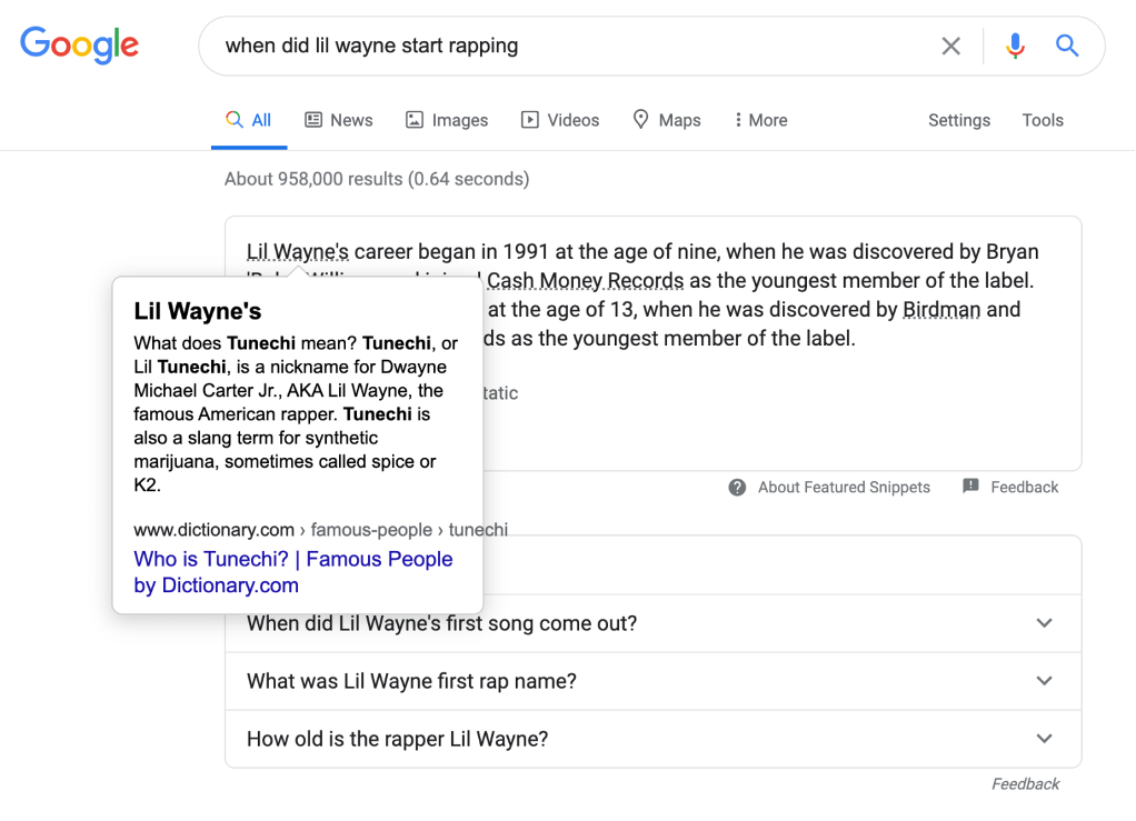 New Featured Snippets