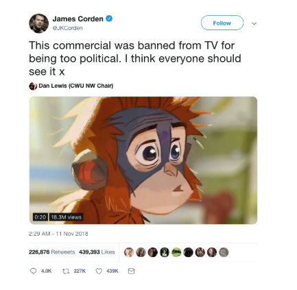 James Cordons' response to the campaign