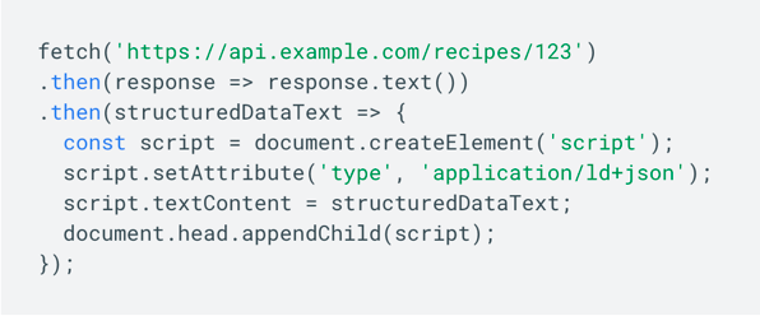 Javascript snippet to generate structured data