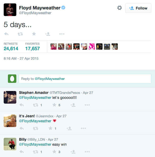 Floyd Mayweather's Twitter Engagement