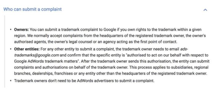 Google Trademark Advice