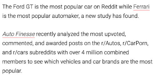 most popular car on reddit